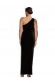 One Shoulder Long Velvet Prom Dress with Side Split and Shoulder Tie UK