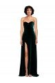 Sweetheart Fluid Velvet Prom Dress with High Split UK